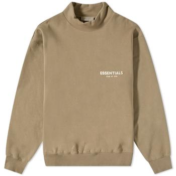 essentials毛衣, Essentials | Fear of God ESSENTIALS Logo Mock Neck Sweat - Oak商品图片 