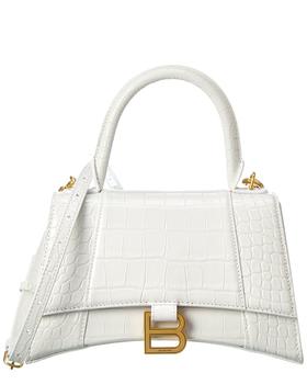 巴黎世家包图片, Balenciaga | Balenciaga Hourglass Small Croc-Embossed Leather Top Handle Shoulder Bag商品图片 8.8折