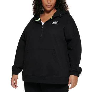 Calvin Klein | Calvin Klein Performance Womens Plus Sweatshirt Logo Zip Hoodie 3.3折, 满$150享8.5折, 满折