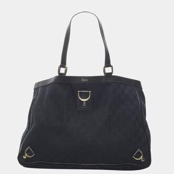 古驰托特包, [二手商品] Gucci | Gucci Black GG Canvas Abbey D-Ring Tote Bag商品图片 