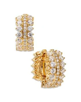 Nadri | Leah Small Pave Huggie Hoop Earrings,商家Bloomingdale's,价格¥384