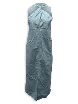 ganni floral pleated shirtdress, [二手商品] Ganni | Ganni Floral Printed Halter Neck Dress In Light Blue Cotton商品图片 