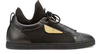 Fendi | Black leather and tech fabric high-tops 独家减免邮费