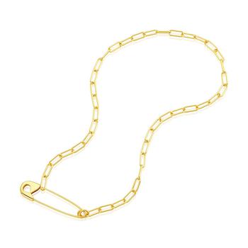 商品Adornia Safety pin paper clip necklace图片
