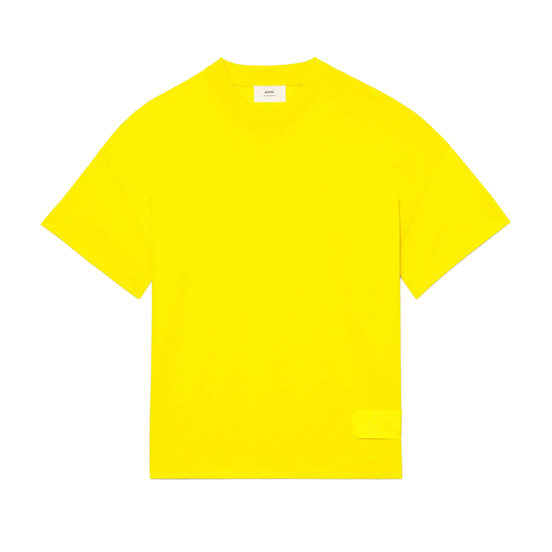 推荐Ami 22年春夏新款 男女同款黄色纯有机棉Alexandre Mattiussi短袖T恤商品