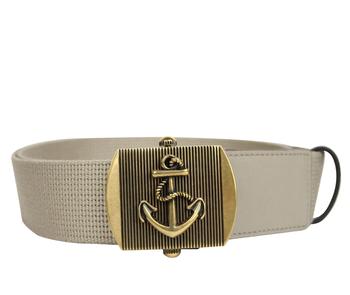 gucci皮带男, Gucci | Gucci Men's Military Beige Fabric Belt Anchor Brass Buckle 375191 1523商品图片 6.5折