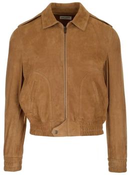 圣罗兰皮衣, Yves Saint Laurent | Saint L AU Rent Men's  Brown Leather Outerwear Jacket商品图片 6.7折