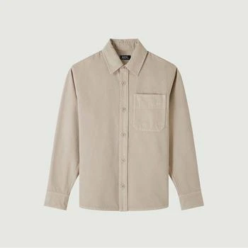 推荐Basile Overshirt Embroidered Chest Taupe APC PARIS商品