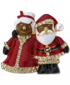 Charter Club | Gold-Tone Pavé & Imitation Pearl Mr. & Mrs. Santa Claus Pin, Created for Macy's,商家Macy's,价格¥75