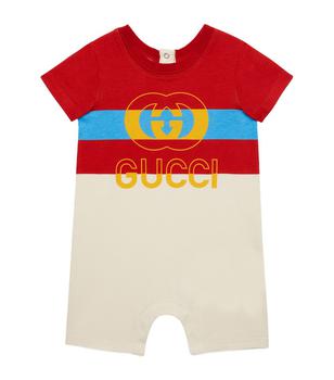 Gucci | Web Stripe Logo Playsuit (0-24 Months)商品图片,