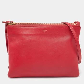 [二手商品] Celine | Celine Red Leather Large Trio Zip Crossbody Bag 5.6折, 满$2500减$500, 满$1享9折, 满减, 满折