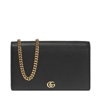 古驰链条包, Gucci | GUCCI 古驰 女士黑色GG Marmont系列皮革迷你链条手袋 497985-CAO0G-1000商品图片 满$100享9.5折, 满折