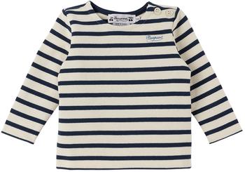 Bonpoint | Baby Navy & Off-White Tourbillon Long Sleeve T-Shirt商品图片,