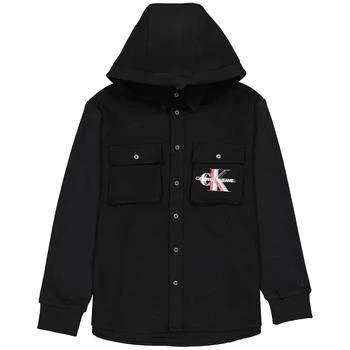 Calvin Klein | Men's Black Fleece Hooded Overshirt 3折, 满$200减$10, 独家减免��邮费, 满减