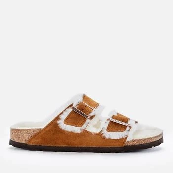 推荐Birkenstock Women's Arizona Slim Fit Shearling Double Strap Sandals商品