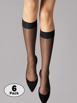 商品Wolford | Nude 8 Sheer Knee-high Stockings In Black Set of 6,商家Jomashop,价格¥203图片