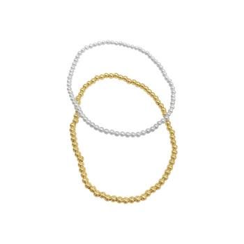 商品Set of Imitation Pearl and Ball Stretch Bracelets图片