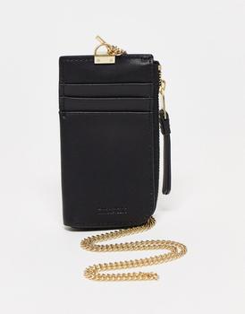 ALL SAINTS | AllSaints Lottie leather card holder in shiny black商品图片,额外9折, 额外九折