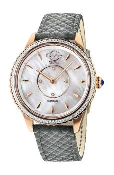 推荐Siena Mother Of Pearl White Dial Diamond Grey Leather Strap Watch, 38mm - 0.0044 ctw商品
