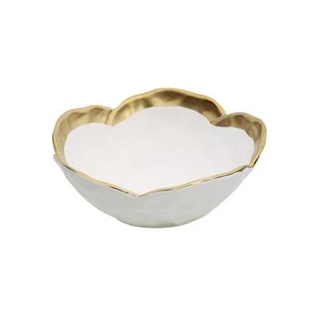Classic Touch | Porcelain Flower Shaped Bowl with Gold-Tone Rim, 7" D,商家Macy's,价格¥112