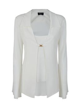 BLUMARINE | Blumarine Flared Sleeve Buckled Top商品图片,8.1折