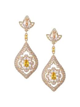 Eye Candy LA | Luxe Kate Goldtone & Cubic Zirconia Drop Earrings商品图片,5折