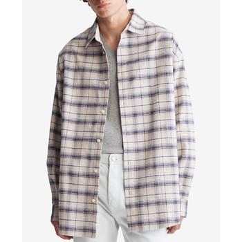 Calvin Klein | Men's Oversized Flannel Plaid Shirt商品图片,