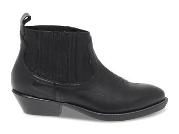AME | me Boots Women's Black Leather Ankle Boots商品图片,