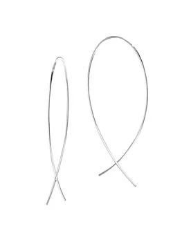 LANA | 14K White Gold Small Wire Upside Down Hoops,商家Saks Fifth Avenue,价格¥2181