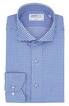 Lorenzo Uomo是什么牌子, Lorenzo Uomo | Trim Fit Box Grid Organic Cotton Dress Shirt商品图片 3.9折
