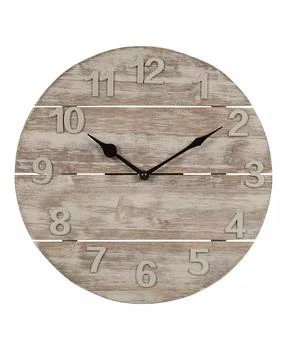 La Crosse Technology | La Crosse Clock 404-3430W 12" Sun Washed Wood Wall Clock,商家Macy's,价格¥374