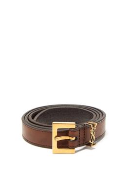 ysl腰带真假, Yves Saint Laurent | Logo-plaque leather belt商品图片 