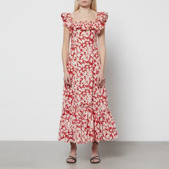 推荐RIXO Women's June Midi Dress - Tomato Palm商品