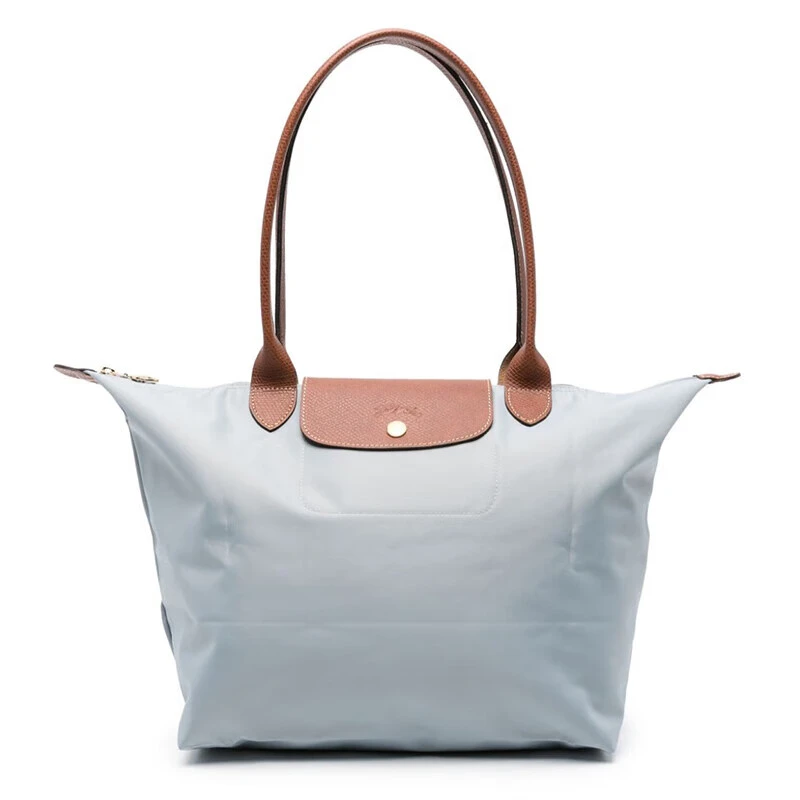 Longchamp | LONGCHAMP/珑骧 女士深蓝色帆布金色五金按扣拉链开合大号托特包,商家VPF,价格¥783