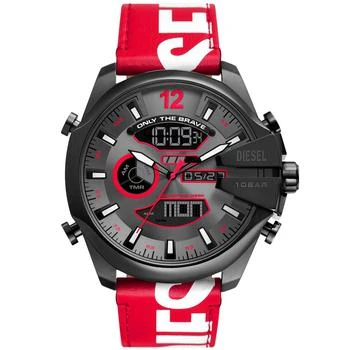 Diesel | Men's Mega Chief Digital Red Leather Watch 51mm,商家Macy's,价格¥2096