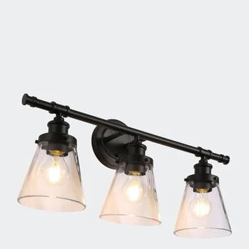 Defong | 3-Light Vanity Light Fixture With Clear Glass Shade For Powder Room, Mirror,商家Verishop,价格¥912