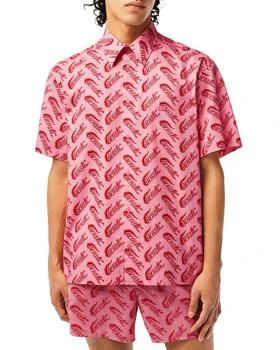 Lacoste | Men's Allover Logo Print Short Sleeve Shirt 3折, 满$100享8.5折, 满折