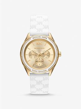 推荐Oversized Jessa Gold-Tone and Embossed Silicone Watch商品
