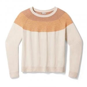 推荐Smartwool - Womens Edgewood Colorblock Crew Sweater - XS Almond Heather商品