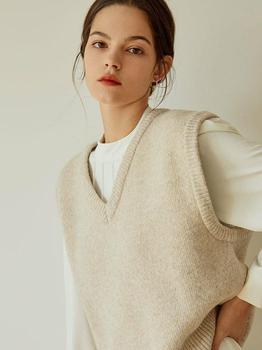 商品RE_L | Simple Wool Knit Vest_BEIGE,商家W Concept,价格¥226图片