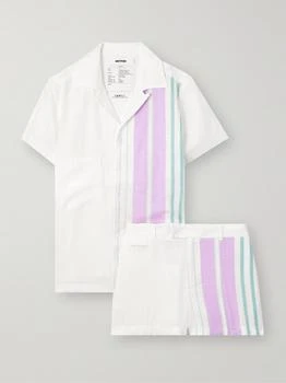 BETTTER | Aaron 条纹亚麻衬衫短裤套装,商家NET-A-PORTER,价格¥2943