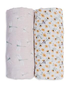 Lulujo | Floral and Dragon Fly Printed Cotton Muslin Blankets, Pack of 2 - Baby,商家Bloomingdale's,价格¥194