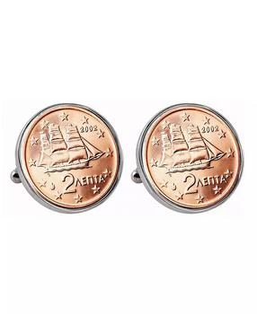 American Coin Treasures | Greek 2-Euro Coin Cufflinks,商家Macy's,价格¥158