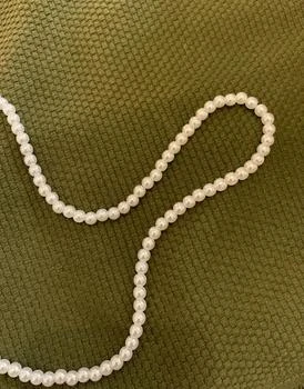 推荐ASOS DESIGN short 6mm glass faux pearl necklace in white商品