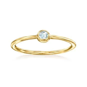 RS Pure | RS Pure by Ross-Simons Bezel-Set Aquamarine-Accented Ring in 14kt Yellow Gold,商家Premium Outlets,价格¥1803