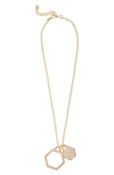 商品Rivka Friedman | 18K Gold Plated CZ Hexagon Pendant Necklace,商家Nordstrom Rack,价格¥1322图片