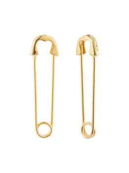 推荐Luxe Velma 24K Goldplated Safety Pin Drop Earrings商品