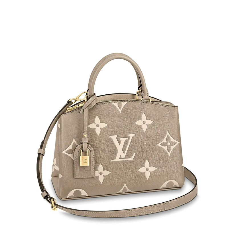 lv新款, Louis Vuitton | 预售十天 Louis Vuitton/路易威登 22春夏新款PETIT PALAIS系列 女士鸽子灰/奶油白老花压纹粒面牛皮革金扣金锁单肩斜挎手提包M58914商品图片 7.5折, 包邮包税