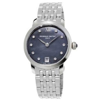 Frederique Constant | Women's Swiss Slimline Diamond (1/20 ct. t.w.) Stainless Steel Bracelet Watch 30mm商品图片,