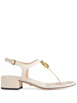 推荐GUCCI - Doppia G Leather Thong Sandals商品